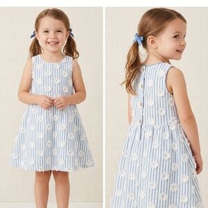Charming Blue and White Floral Kids Dress